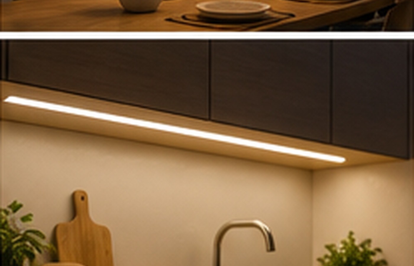 LED-Streifen unter Schränken als smarte Ambient- und Arbeitsbeleuchtung